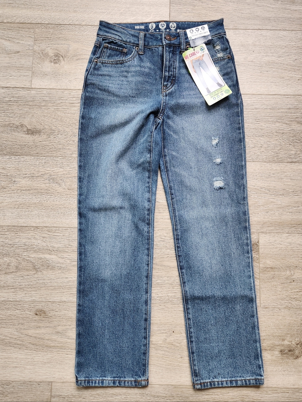 Peace Love Eco By Rewash High Rise Straight Ankle Jeans Womens 00 Nwt